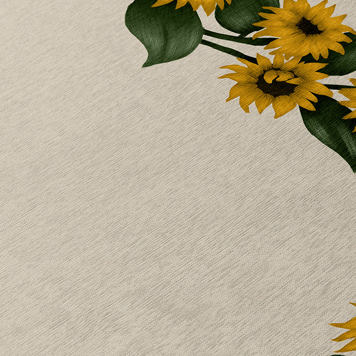 Kendall Sunflowers, Beige Chenille Rug (KE17)