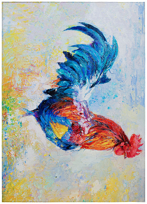 Kendall Rooster, Multicolored Chenille Rug (KE1)