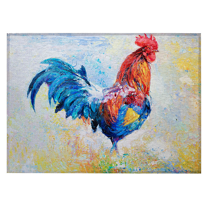 Kendall Rooster, Multicolored Chenille Rug (KE1)