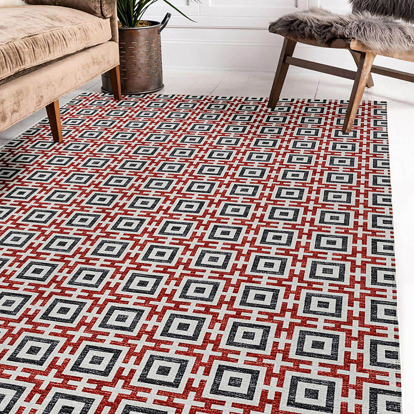 Marlo Red Chenille Rug (MO1)