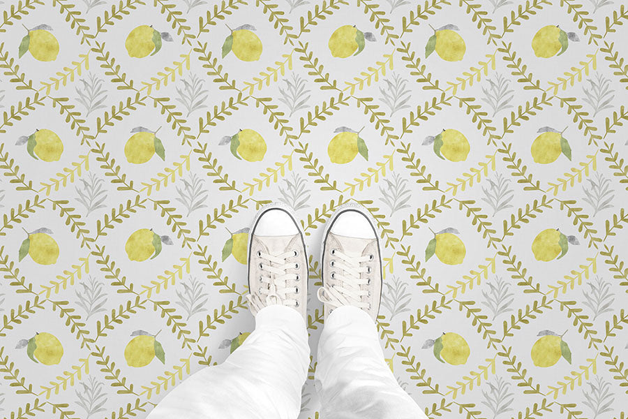 Lemon Tile (P1387) Custom Printed Vinyl Flooring Design