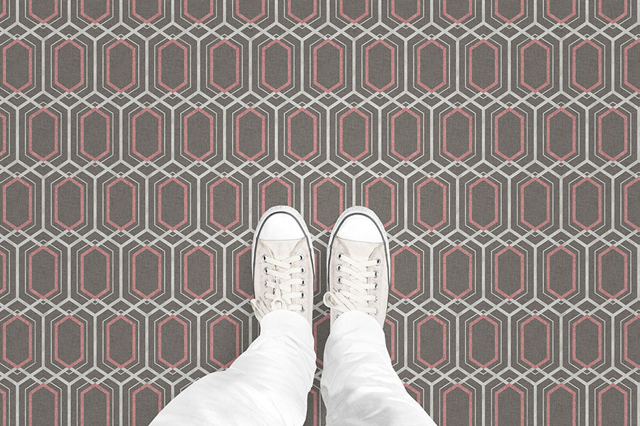 Hexagon Lattice (P533) Custom Printed Vinyl Flooring Design