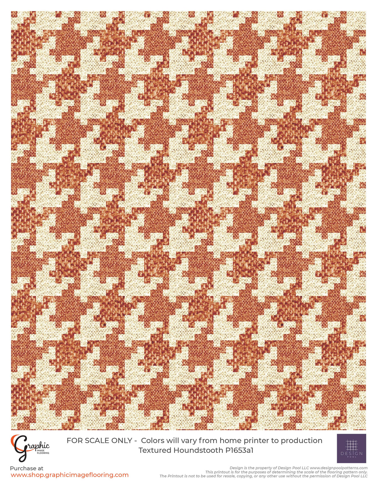 Textured Houndstooth (P1653) Custom Printed Vinyl Flooring Design