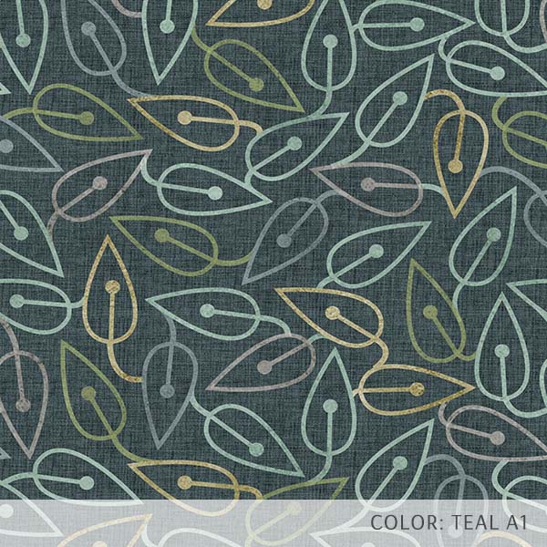 Geometric Tossed Leaves (P386) Custom Printed Vinyl Flooring Design