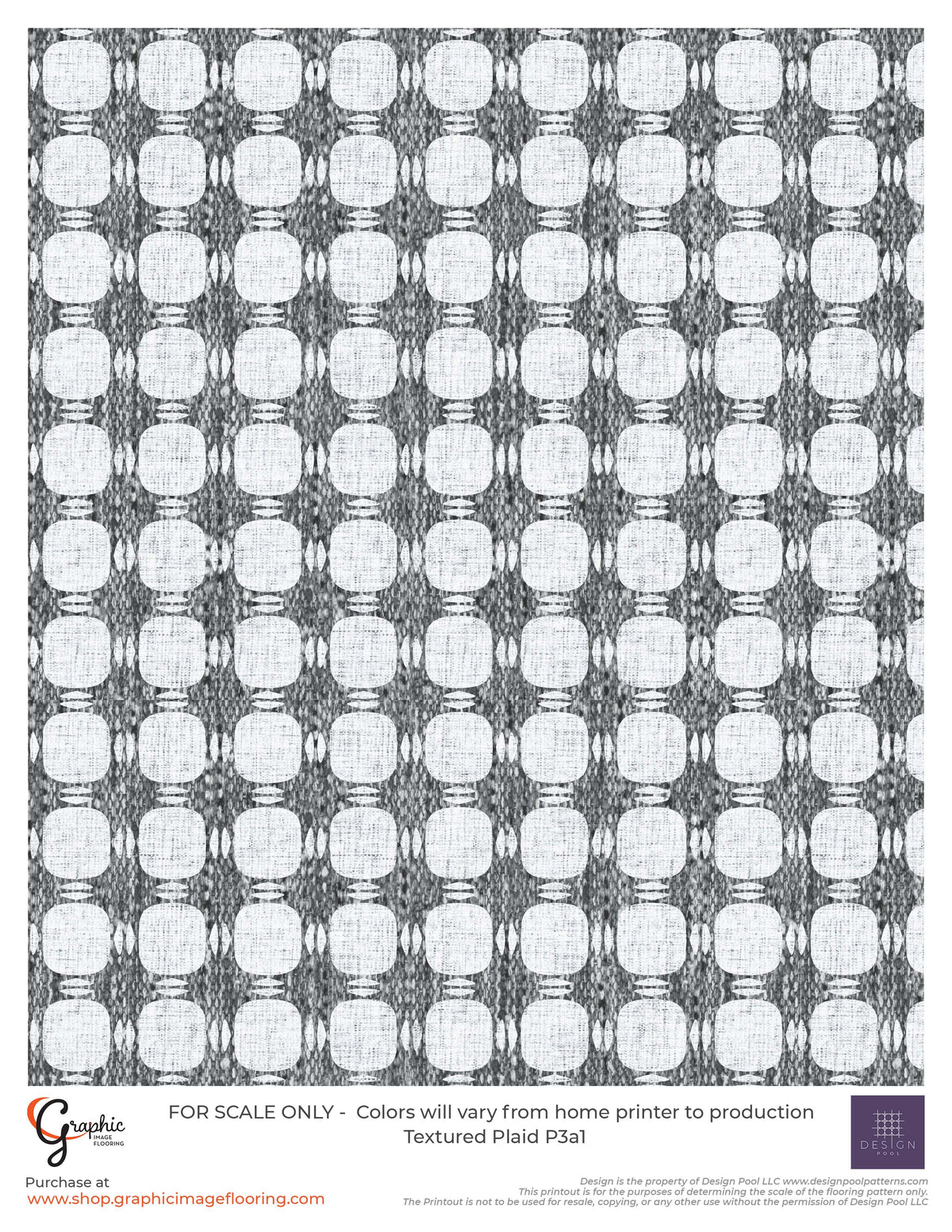 Textured Plaid (P3) Custom Printed Vinyl Flooring Design