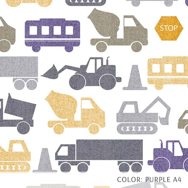 Diggers and Trucks (P532) Custom Printed Vinyl Flooring Design