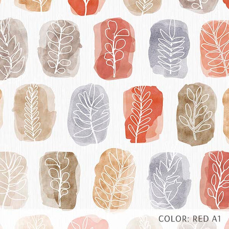 Watercolor Leaf Stamp (P635) Custom Printed Vinyl Flooring Design