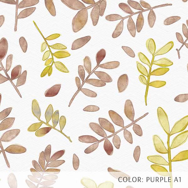 Watercolor Tossed Leaves (P638) Custom Printed Vinyl Flooring Design