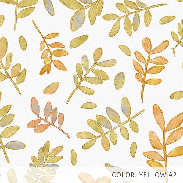 Watercolor Tossed Leaves (P638) Custom Printed Vinyl Flooring Design